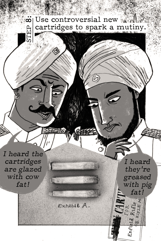 Artwork from 'Colonizing India in 10 Easy Steps' comic.